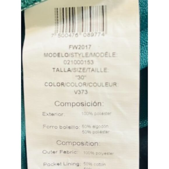 Forest Green Ultra Wide Leg Flowy Rayon Career Work Trousers Size 30 (10) EUC - Picture 6 of 8